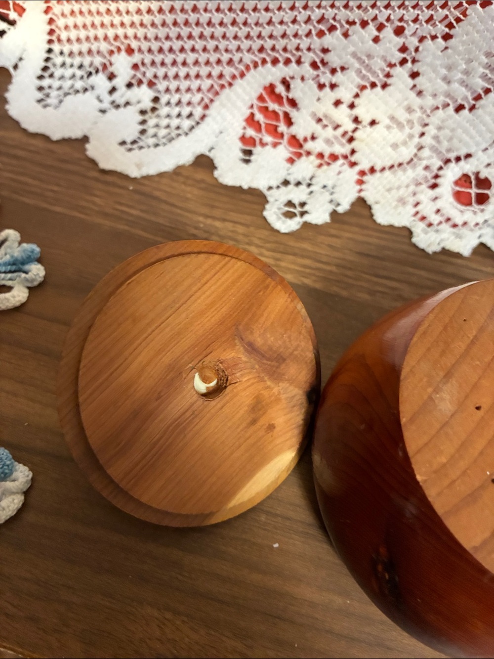 Wooden Lidded Decorative Box with Yellow Knob - Picture 7 of 9